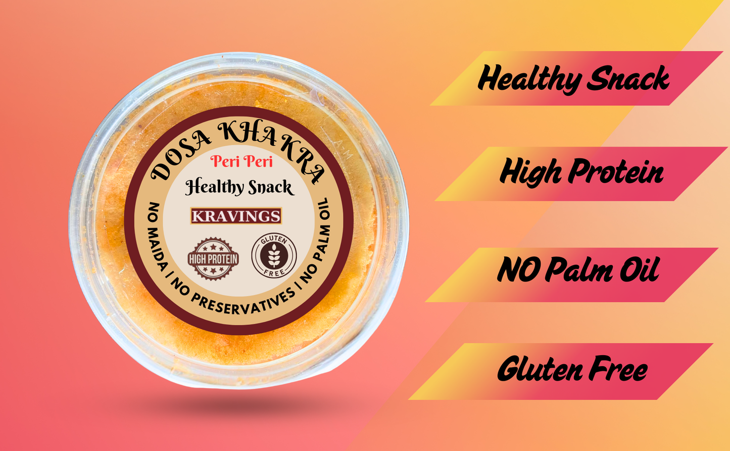 Dosa Khakhra- Peri Peri Pack of 3 [25 Pieces each box]