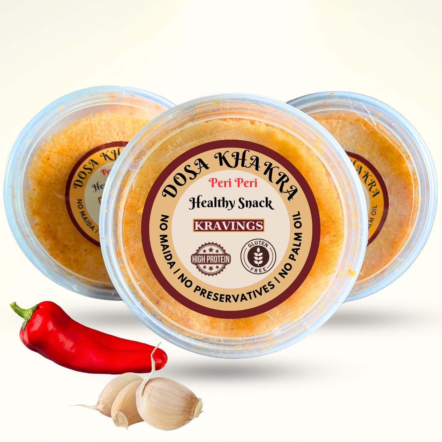 Dosa Khakhra- Peri Peri Pack of 3 [25 Pieces each box]